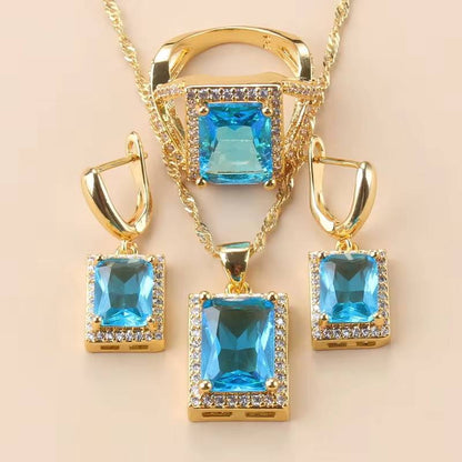 Dubai 18K Gold Plated Rectangle Jewelry Sets for Women (12)