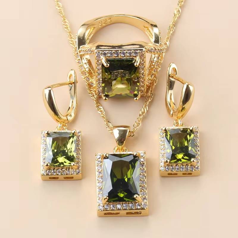 Dubai 18K Gold Plated Rectangle Jewelry Sets for Women (13)