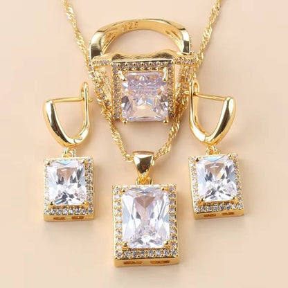 Dubai 18K Gold Plated Rectangle Jewelry Sets for Women (14)