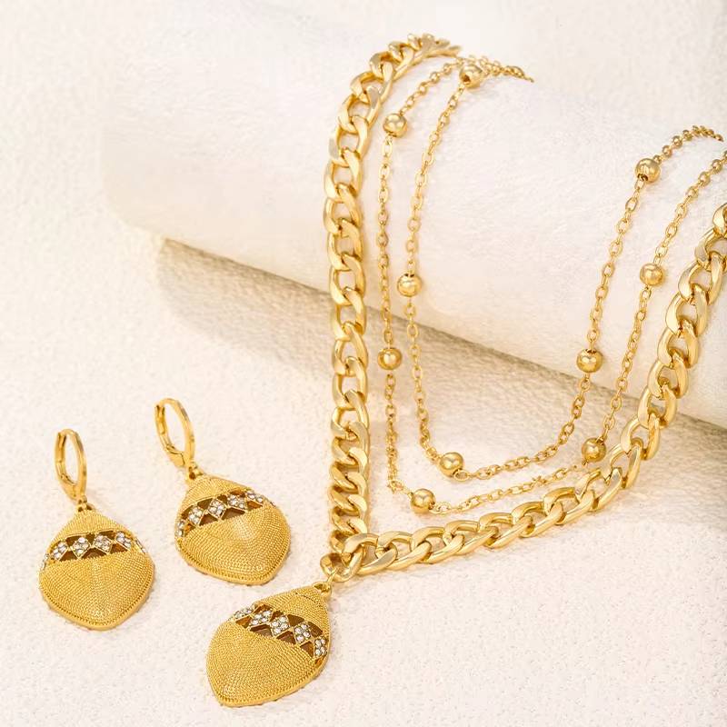 Dubai Party 24K Gold Necklace Set, African Wedding Traditional Gifts (2)