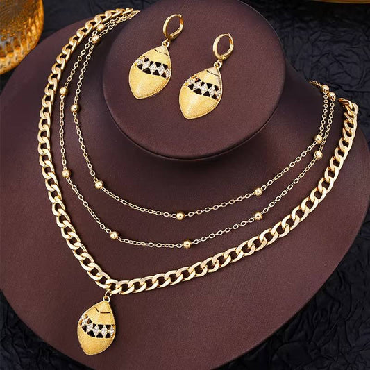 Dubai Party 24K Gold Necklace Set, African Wedding Traditional Gifts (3)