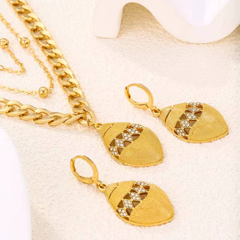 Dubai Party 24K Gold Necklace Set, African Wedding Traditional Gifts (4)