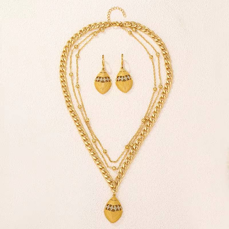 Dubai Party 24K Gold Necklace Set, African Wedding Traditional Gifts (7)