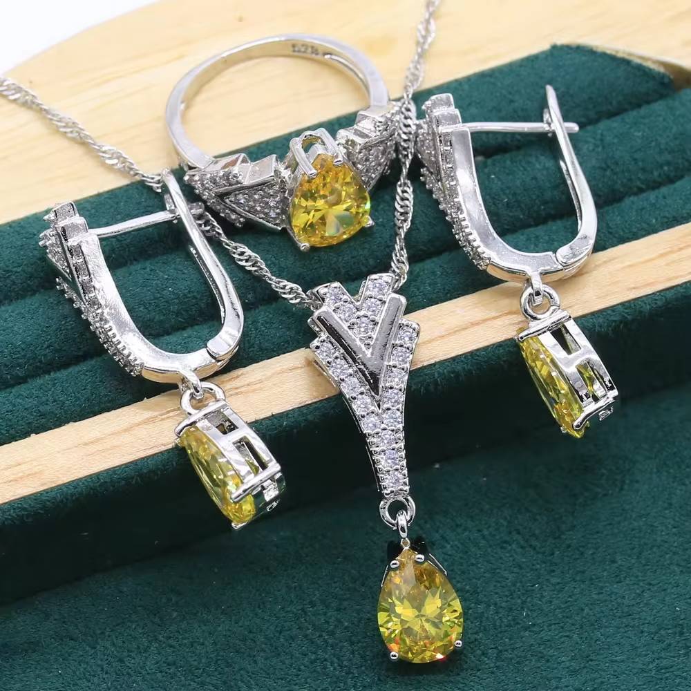 Elegant 925 Sterling Silver Blue Peridot Jewelry Set for Women (10)