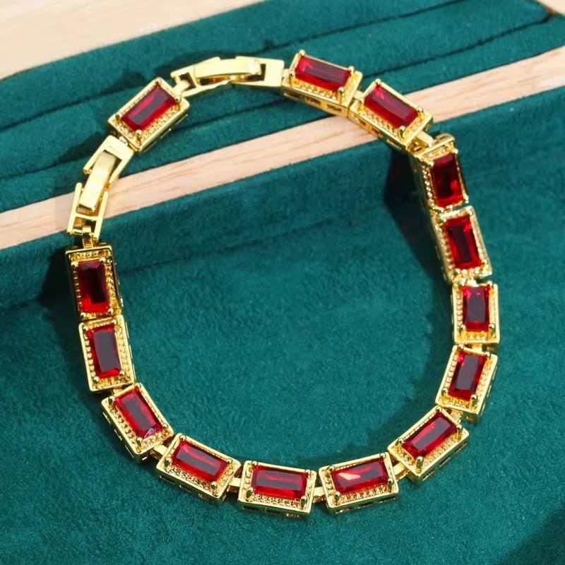 Elegant Red Gemstone Gold Jewelry Set for Women (5)