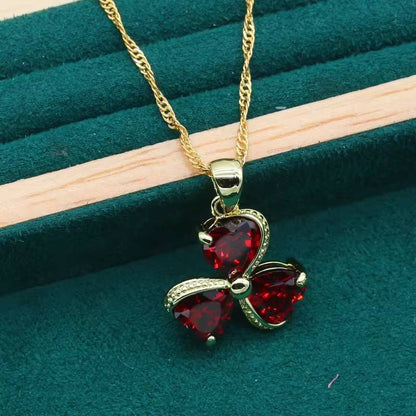 Elegant Red Topaz Bridal Jewelry Set - 14K Gold-Filled (2)