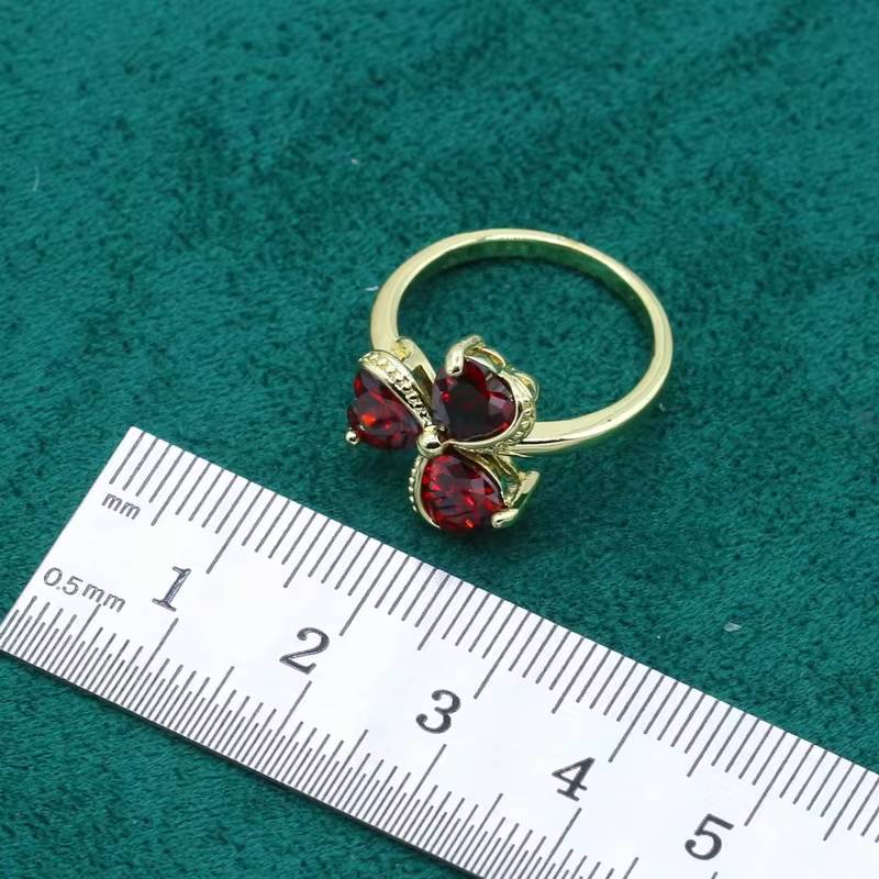 Elegant Red Topaz Bridal Jewelry Set - 14K Gold-Filled (5)