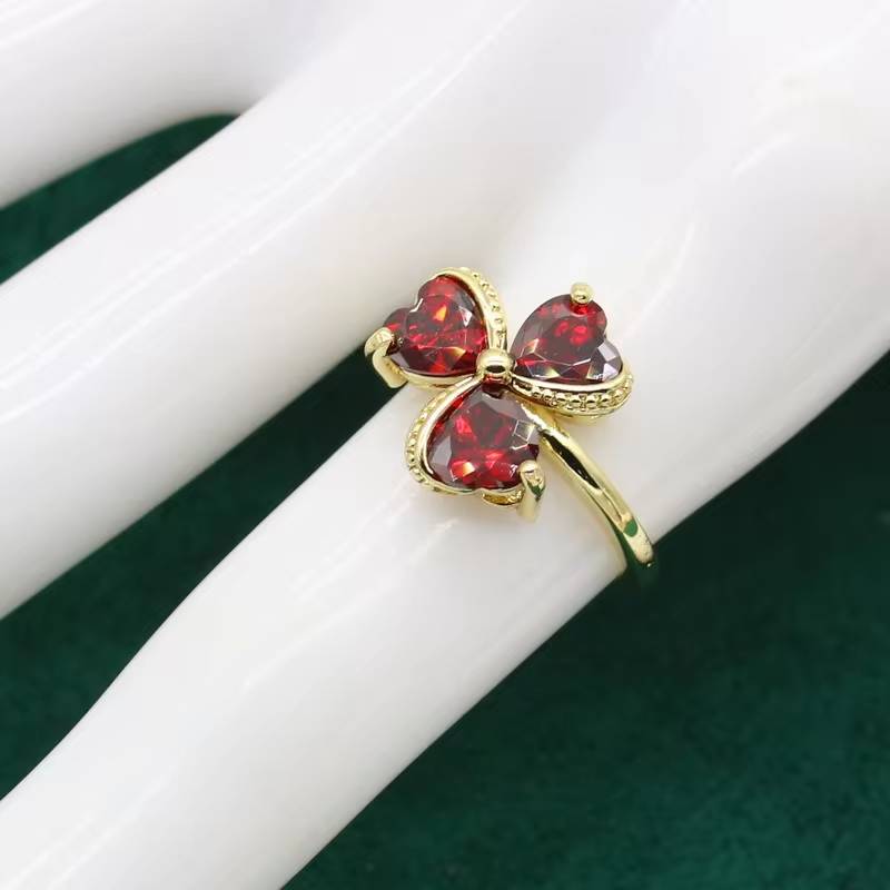 Elegant Red Topaz Bridal Jewelry Set - 14K Gold-Filled (6)