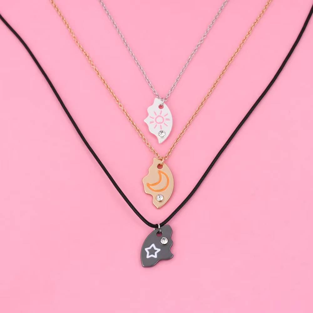 Elviragirl Sun Moon Star Pendant Necklace Set for Girls (4)