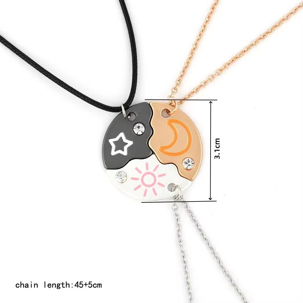 Elviragirl Sun Moon Star Pendant Necklace Set for Girls (6)