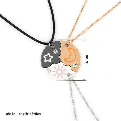 Elviragirl Sun Moon Star Pendant Necklace Set for Girls (6)