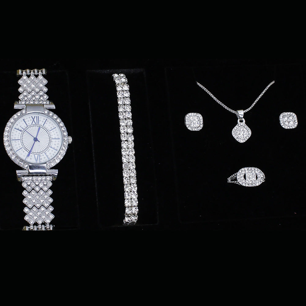 Fashion Jewelry Set Women's Quartz Watch Gift Set (2)