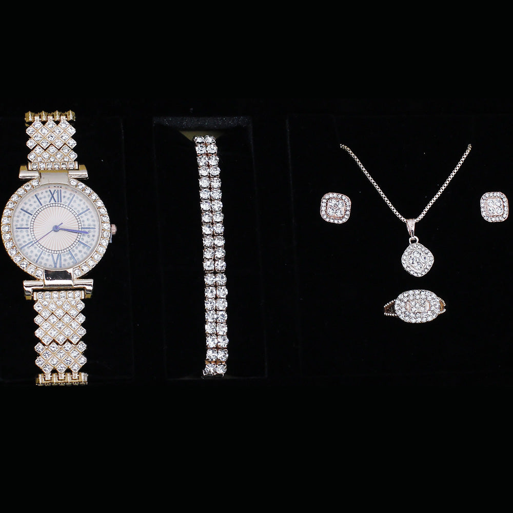 Fashion Jewelry Set Women's Quartz Watch Gift Set (3)