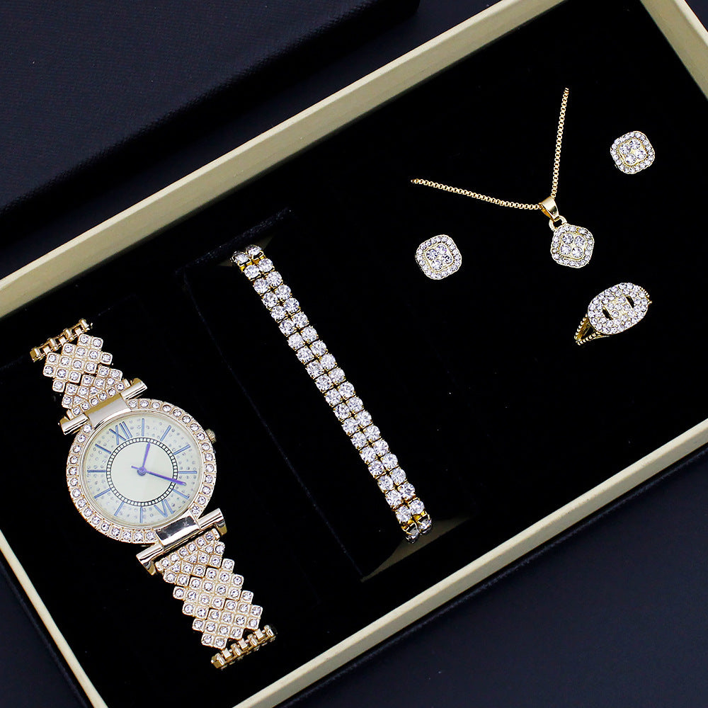 Fashion Jewelry Set Women's Quartz Watch Gift Set (4)