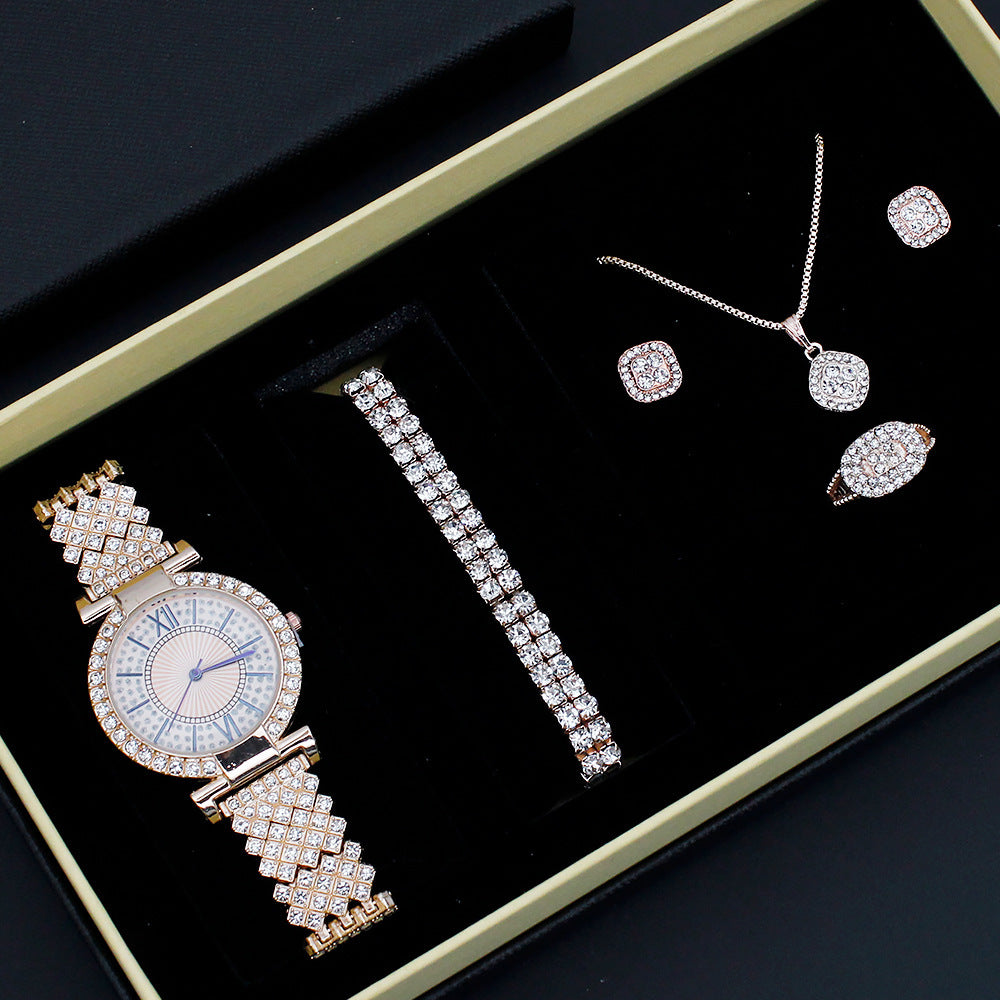 Fashion Jewelry Set Women's Quartz Watch Gift Set (6)