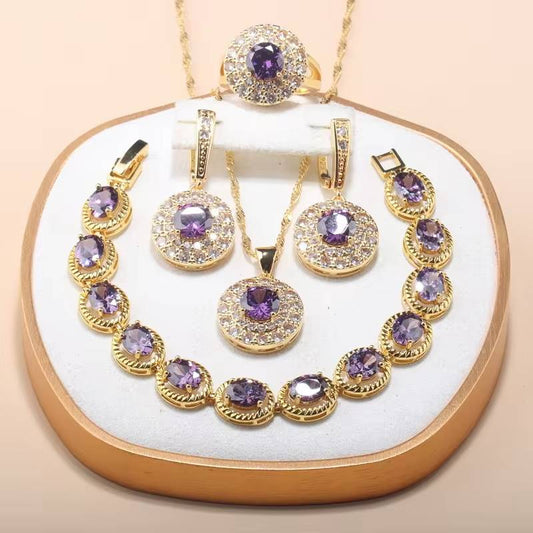 Gold-Color Austria Crystal Jewelry Set