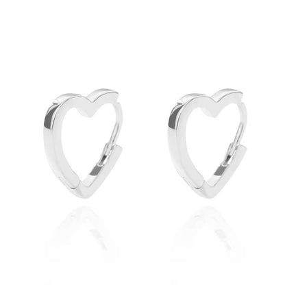 Gold Stainless Steel Zircon Heart Earrings Jewelry Mujer Accesorios (14)