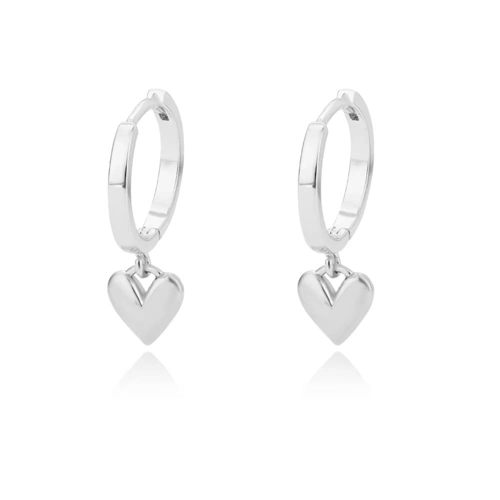 Gold Stainless Steel Zircon Heart Earrings Jewelry Mujer Accesorios (18)