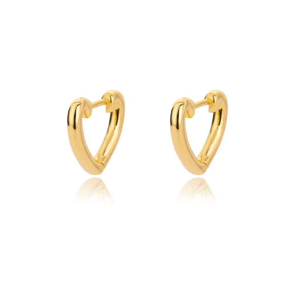 Gold Stainless Steel Zircon Heart Earrings Jewelry Mujer Accesorios (19)