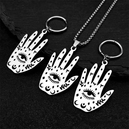 Hamsa Hand Evil Eye Hollow Necklace Earring Set (3)