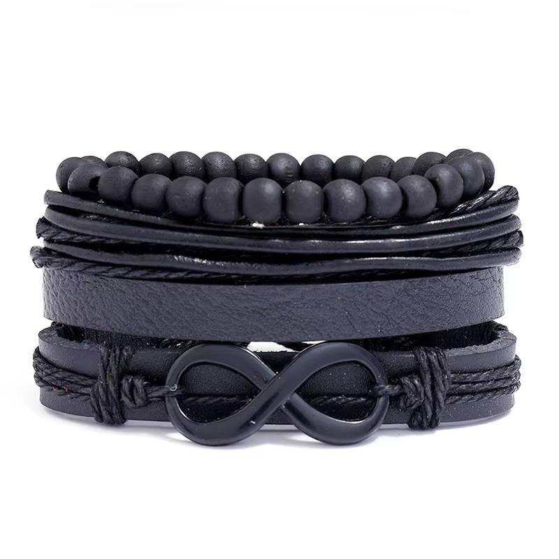 Handmade Woven Leather Bracelet Set for Men (29)