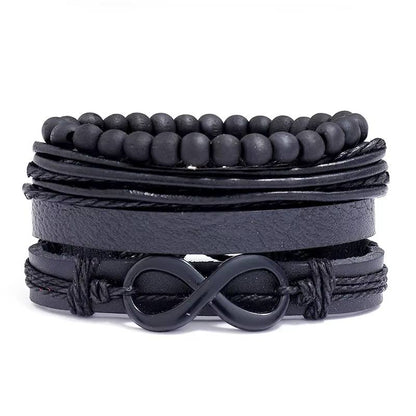 Handmade Woven Leather Bracelet Set for Men (29)