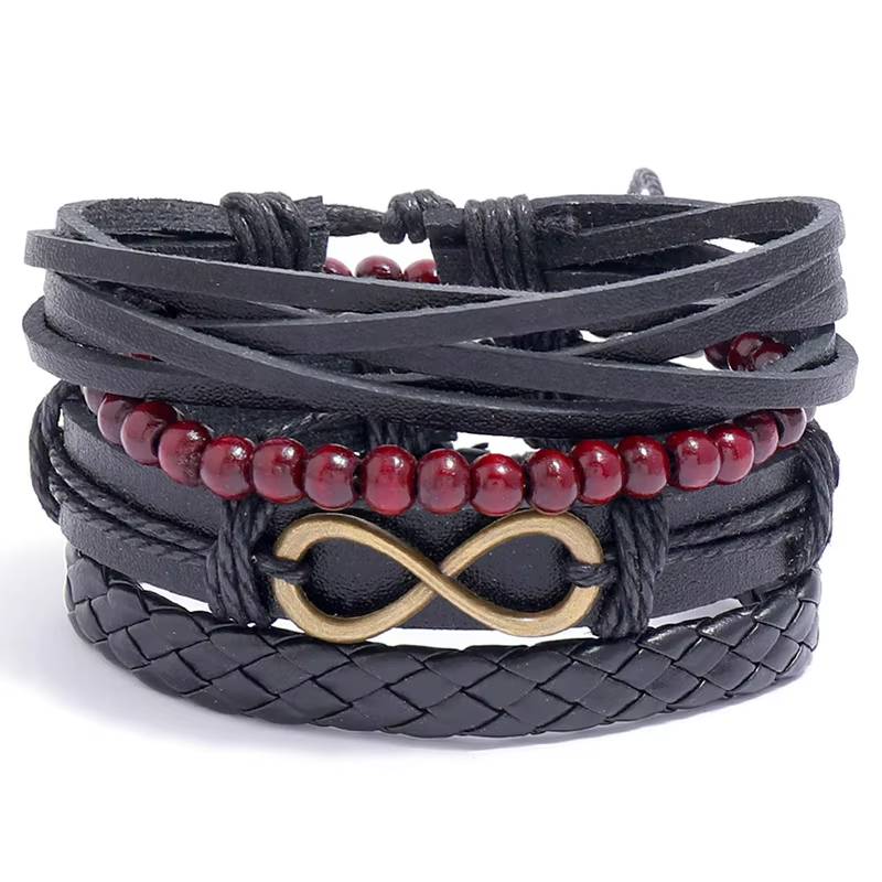 Handmade Woven Leather Bracelet Set for Men (33)