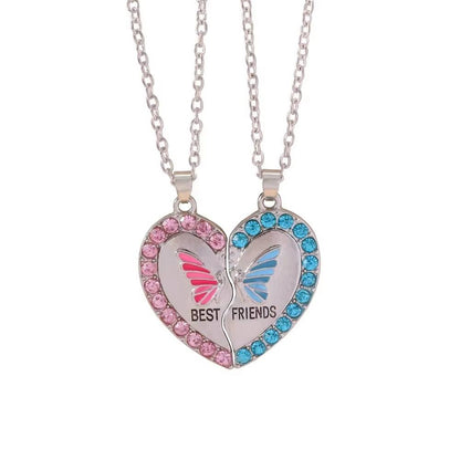 Heart-Shaped Necklace Set 2pcs Alloy for Women (6)