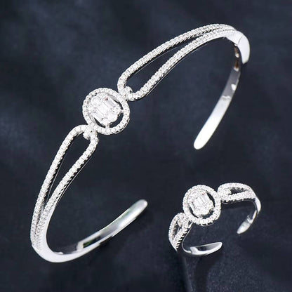 Luxury Baguette Stackable Bangle Ring Set Women Wedding (9)