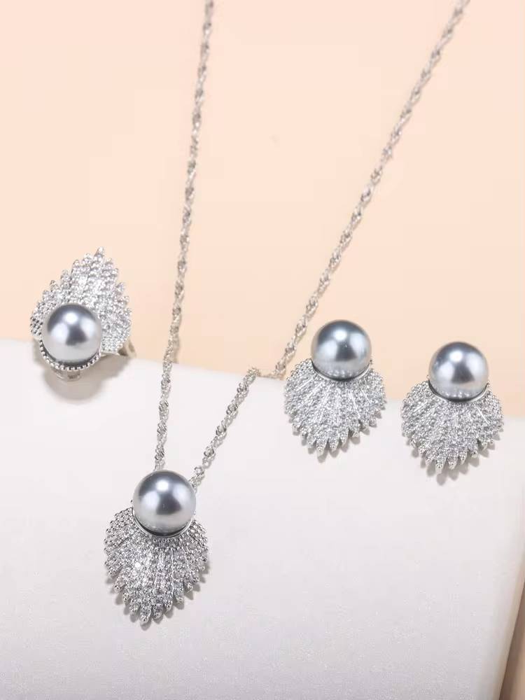 Luxury Natural Pearl 925 Silver Jewelry Sets (4)