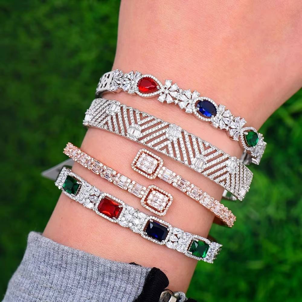 Luxury Trendy Mix Match Stackable Bangle Ring Set (3)