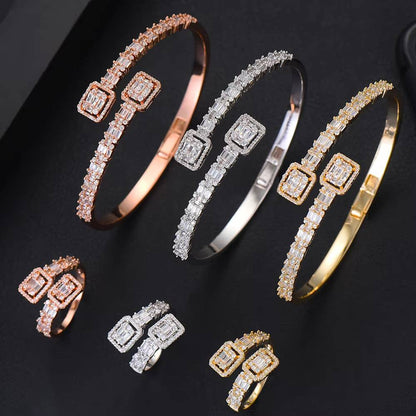 Luxury Trendy Mix Match Stackable Bangle Ring Set (6)