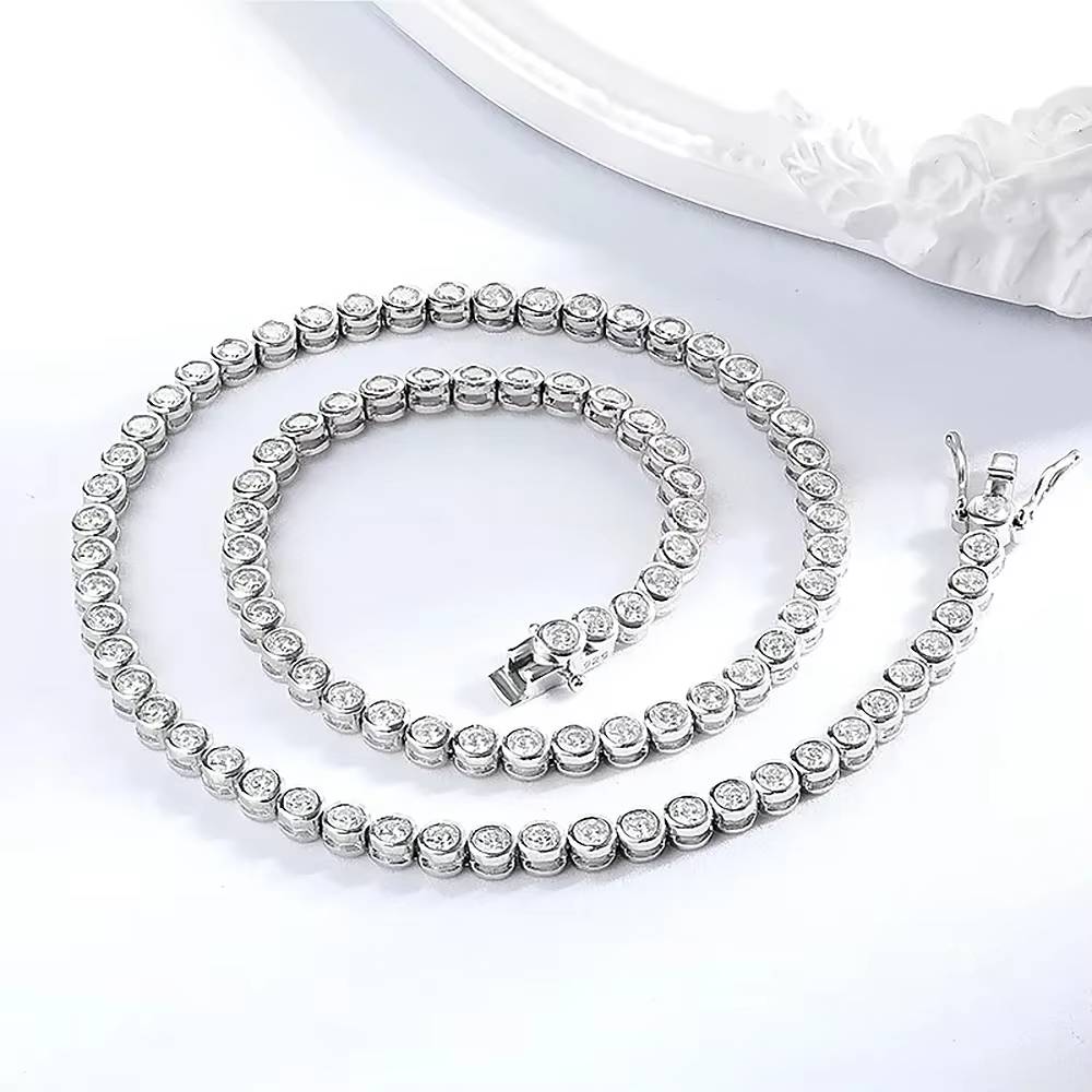 Moissanite Tennis Necklace & Bracelet Set (4)