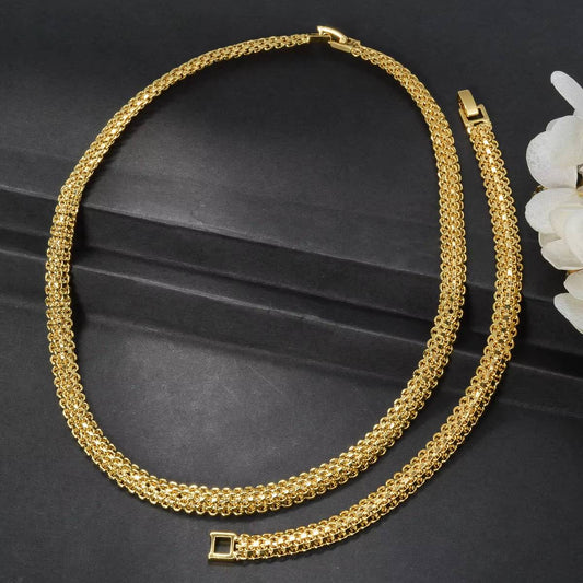 New Italian Chain Necklace Bracelet Set for Women