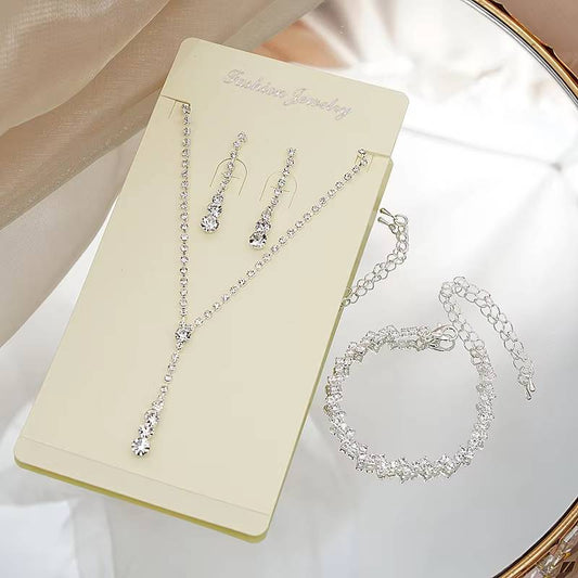 Simple Tennis Style Crystal Jewelry Set (4)