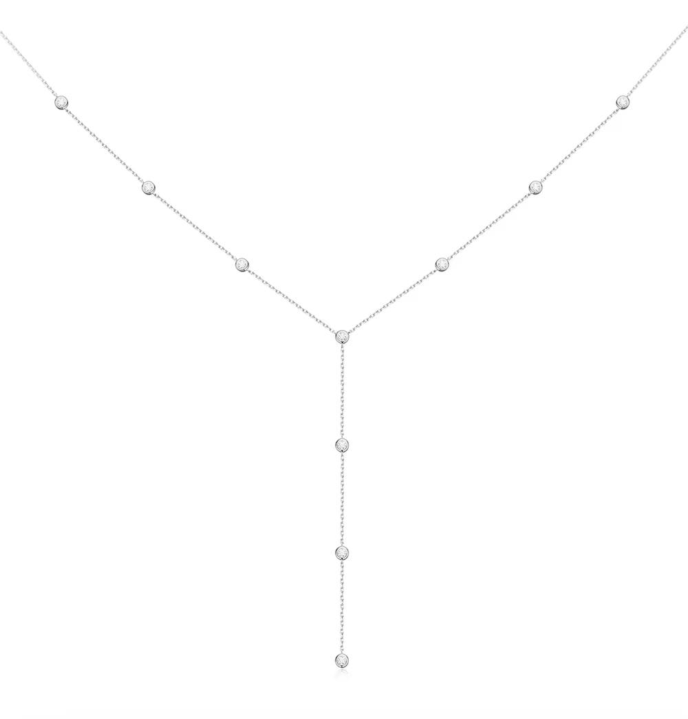 Sparkle in Style 3mm Moissanite Necklace, S925 Silver Bezel Set Choker (4)