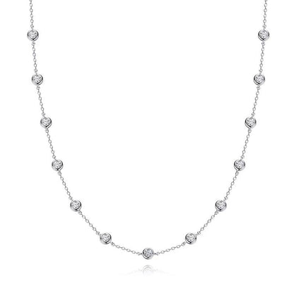 Sparkle in Style 3mm Moissanite Necklace, S925 Silver Bezel Set Choker (6)