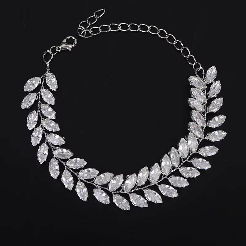 Sparkling Gold Silver Wedding Bridal Tennis Bracelet Set (3)