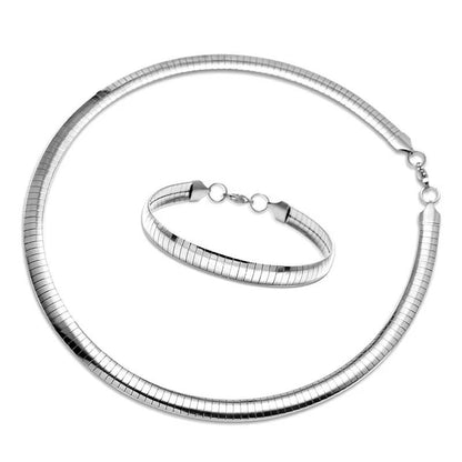 Stainless Steel Snake Chain Necklace & Bracelet Set (11)