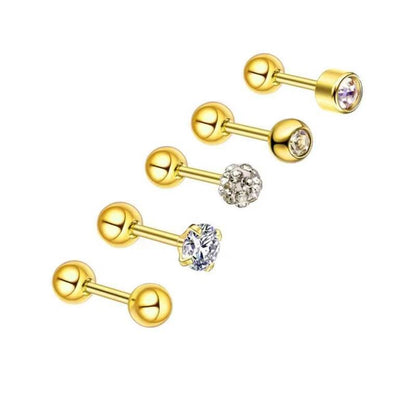 Star & Heart Tragus Stud Earring Set  Small Cartilage Piercing Jewelry (11)