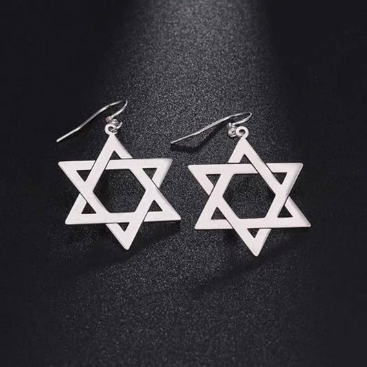 Star of David Drop Dangle Earrings  Jewish Hanukkah Jewelry