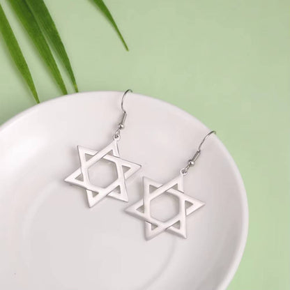 Star of David Drop Dangle Earrings  Jewish Hanukkah Jewelry (3)