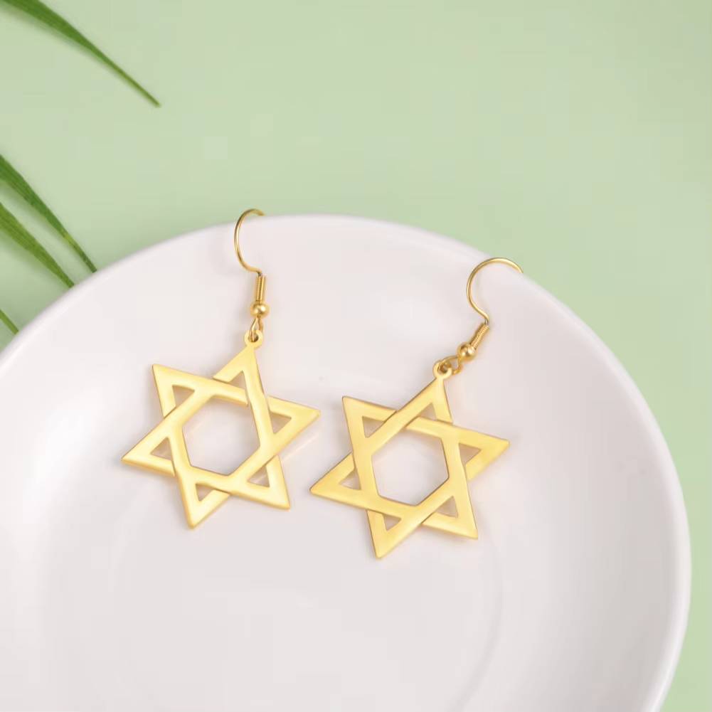 Star of David Drop Dangle Earrings  Jewish Hanukkah Jewelry (4)