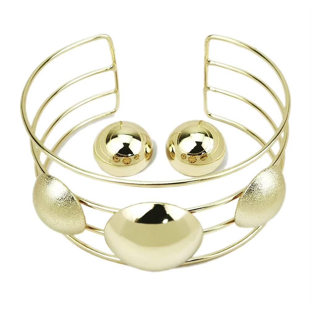 Statement Metal Torques Choker Necklaces Jewelry Set For Women (2)