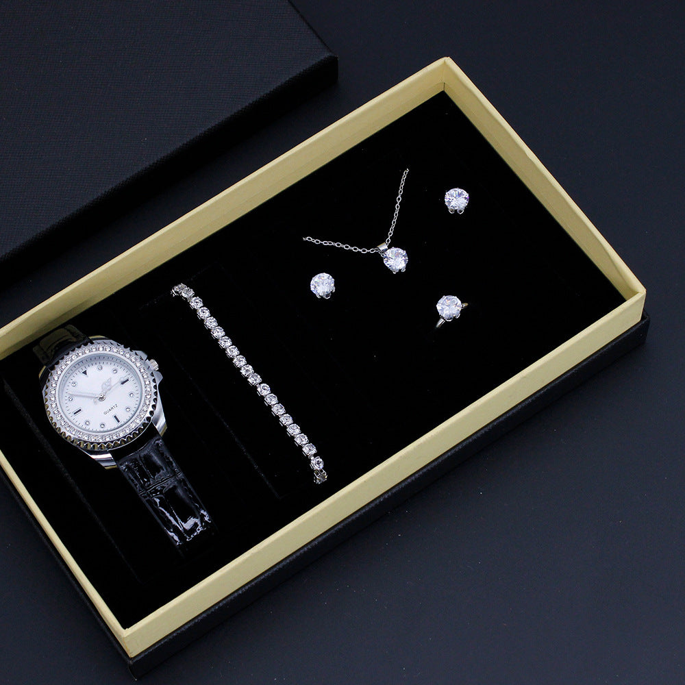 Stylish 5-Piece Women's Watch with Jewelry Set & Box (2)