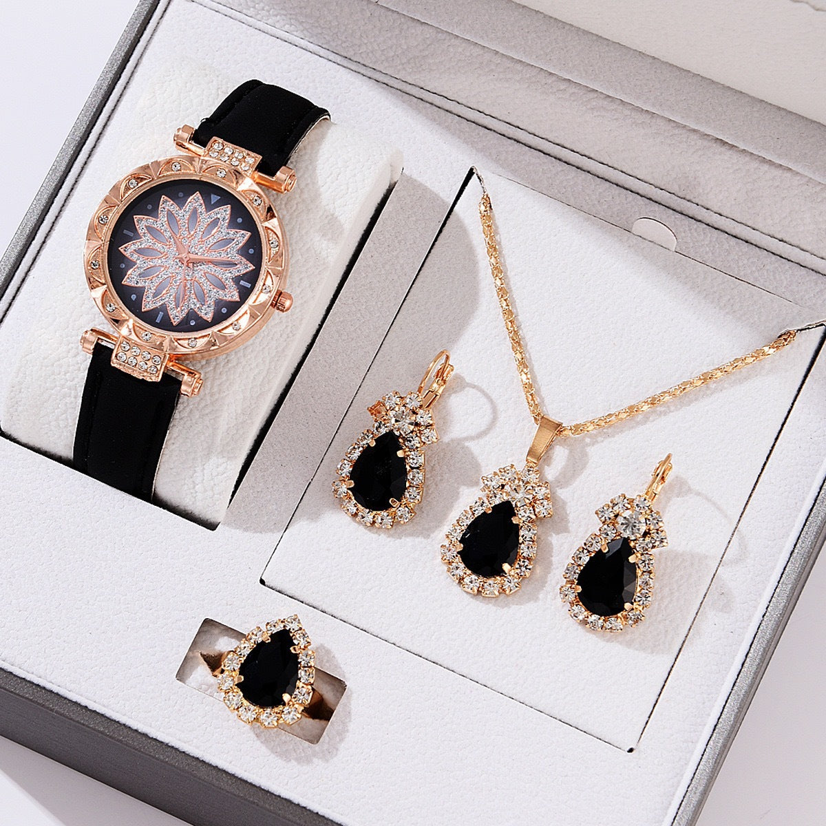 Stylish Quartz Women's Watch Set with Water Drop Design (7)