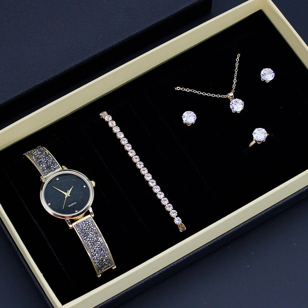 Stylish Quartz Women's Wristwatch with Small Dial and Diamond Decoration