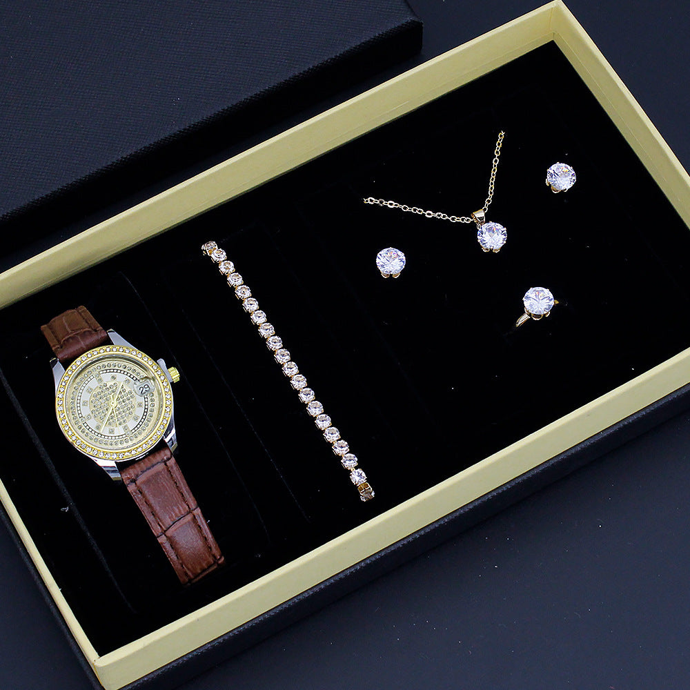 Stylish Quartz Wristwatch Set for Women, Fashion Jewelry with Gift Box (9)