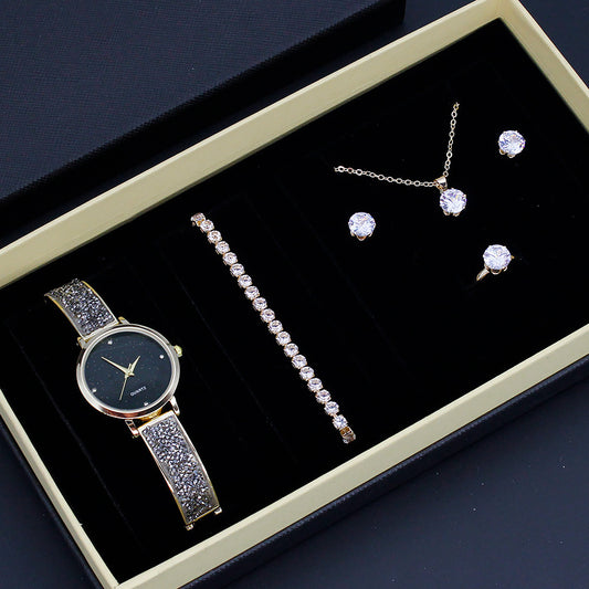 Stylish Women's Quartz Wristwatch with Small Dial and Diamond Accents