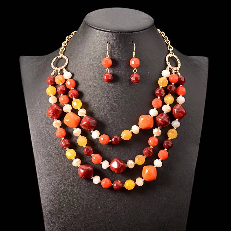 UDDEIN Bohemian Bib Beads Jewelry Set